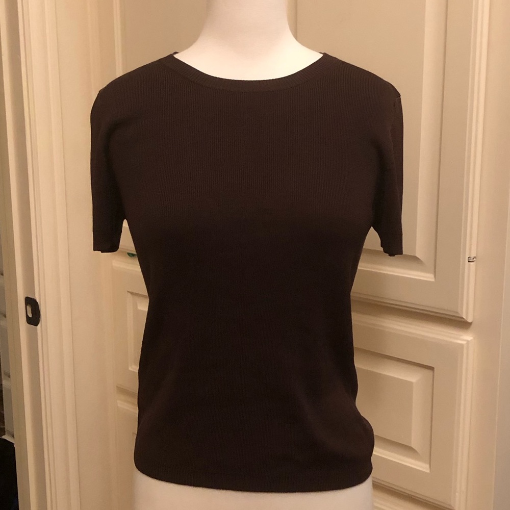 ANN TAYLOR Brown Crew Neck Sweater- Small
